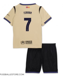 Günstige Barcelona Ferran Torres #7 Auswärts Trikotsatzt Kinder 2025-26 Kurzarm (+ Kurze Hosen)